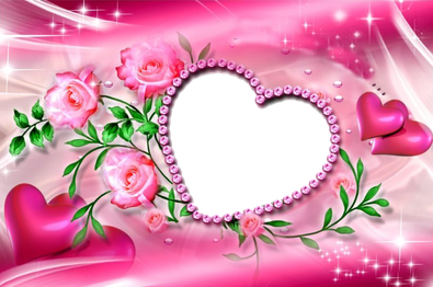 Heart Love Frame Png File (pink, salmon, black, silver)