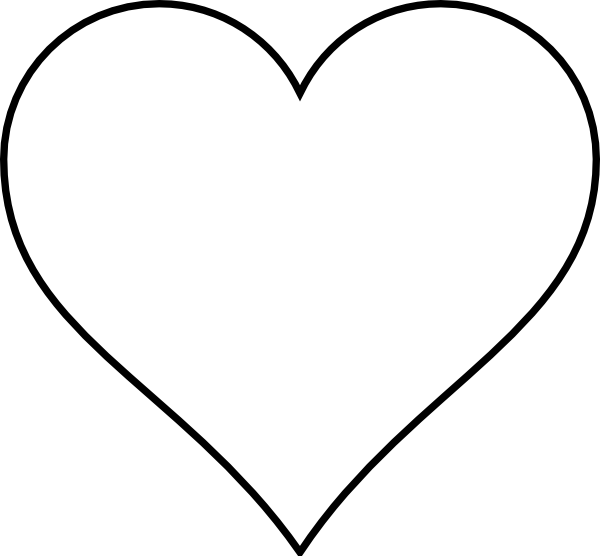 Heart Outline Png Cutout (black, lavender, white, silver)