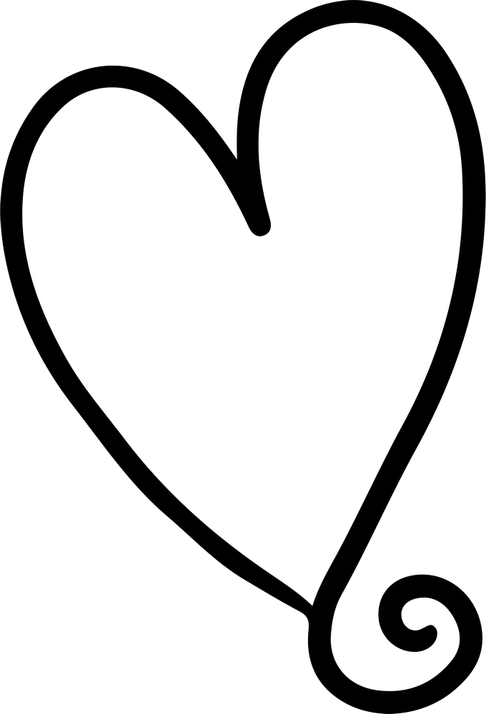 Heart Outline Png Pic (black, gray)