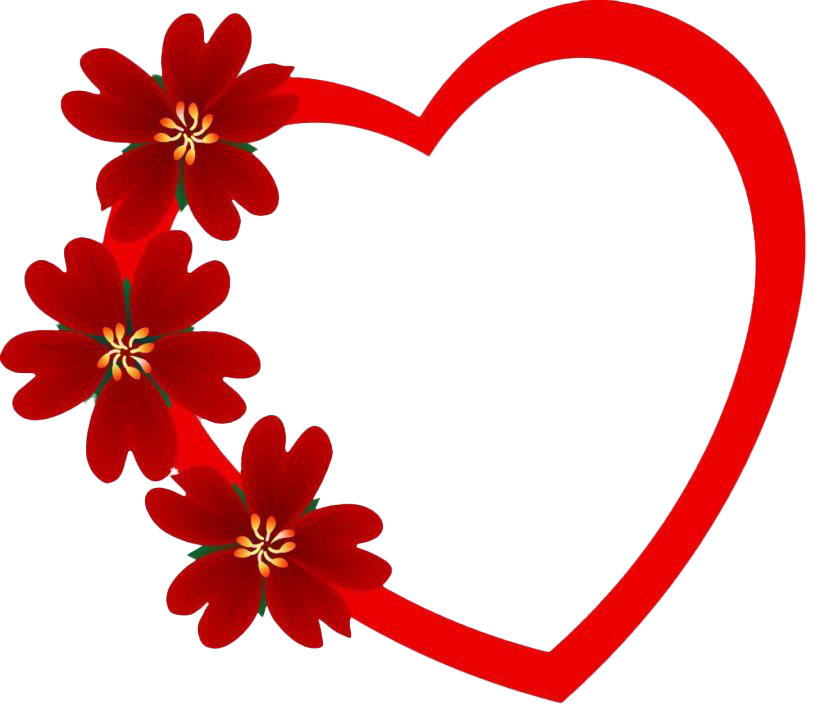 Heart Romantic Frame Png Image (white, red)