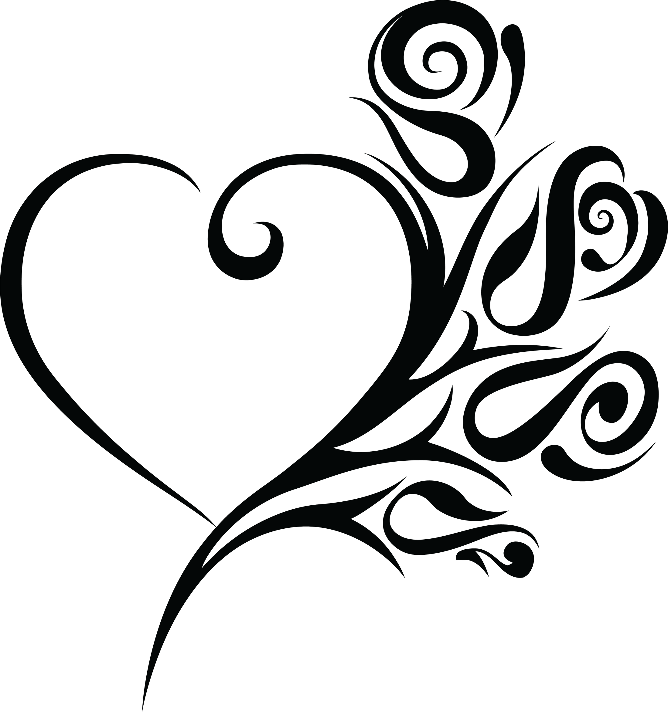 Heart Tattoo Png Photo (black)