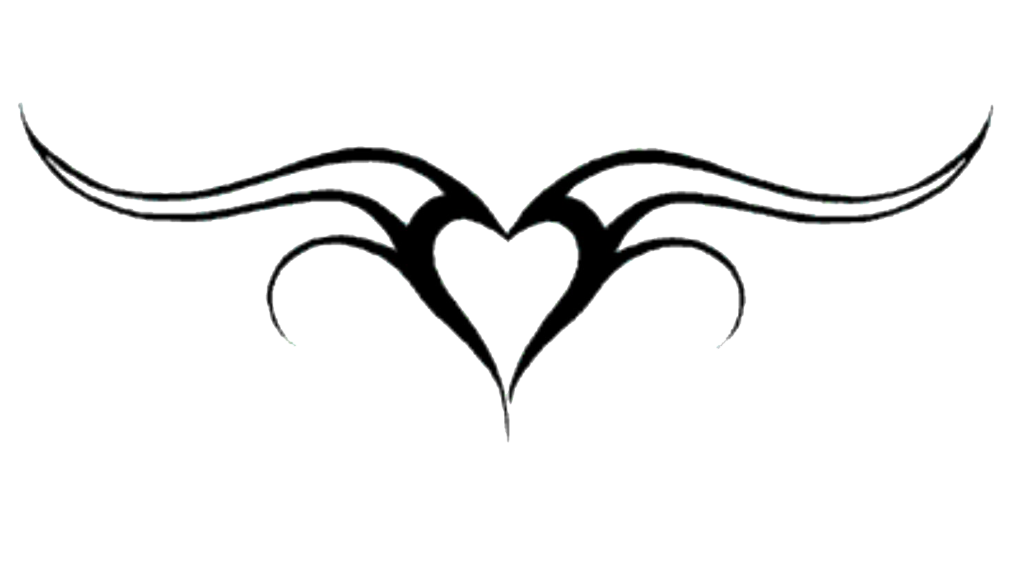 Heart Tattoo Transparent Png (black, gray, lavender, white)