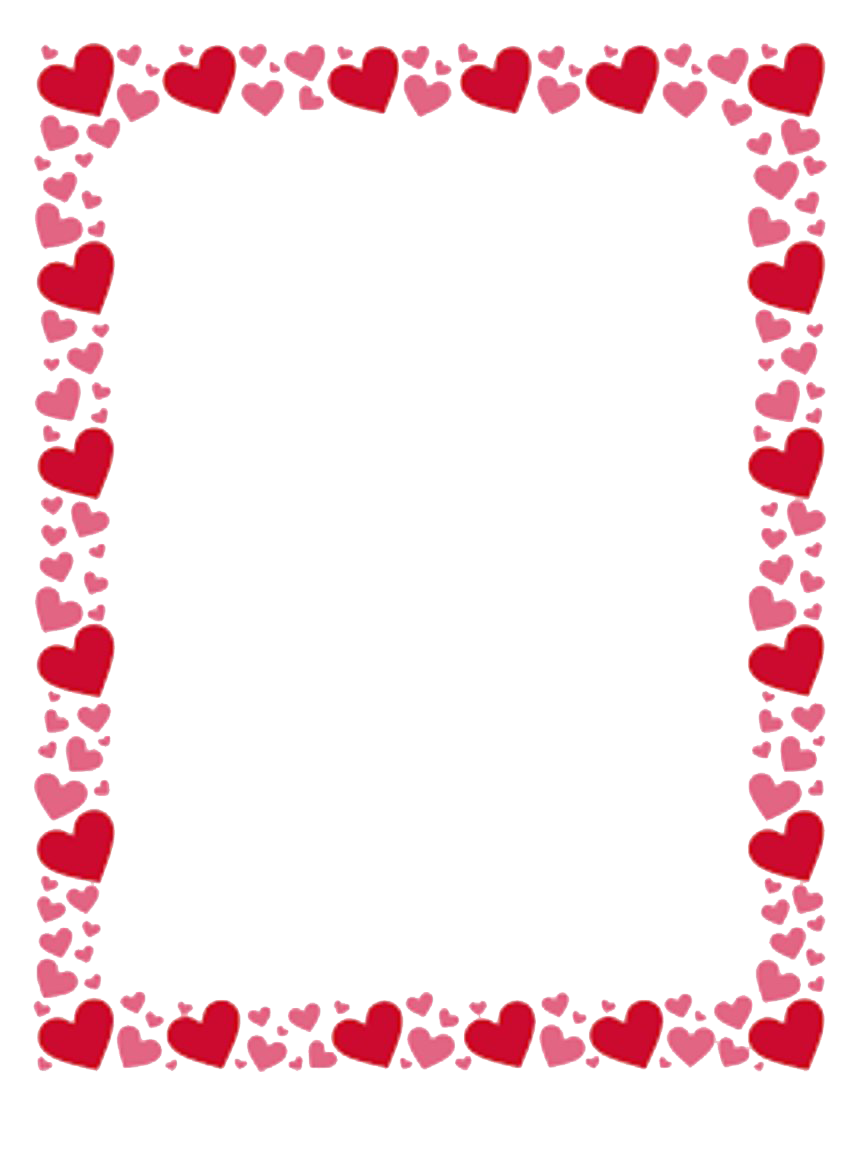 Heart Valentines Day Border Png Clipart (red, white)