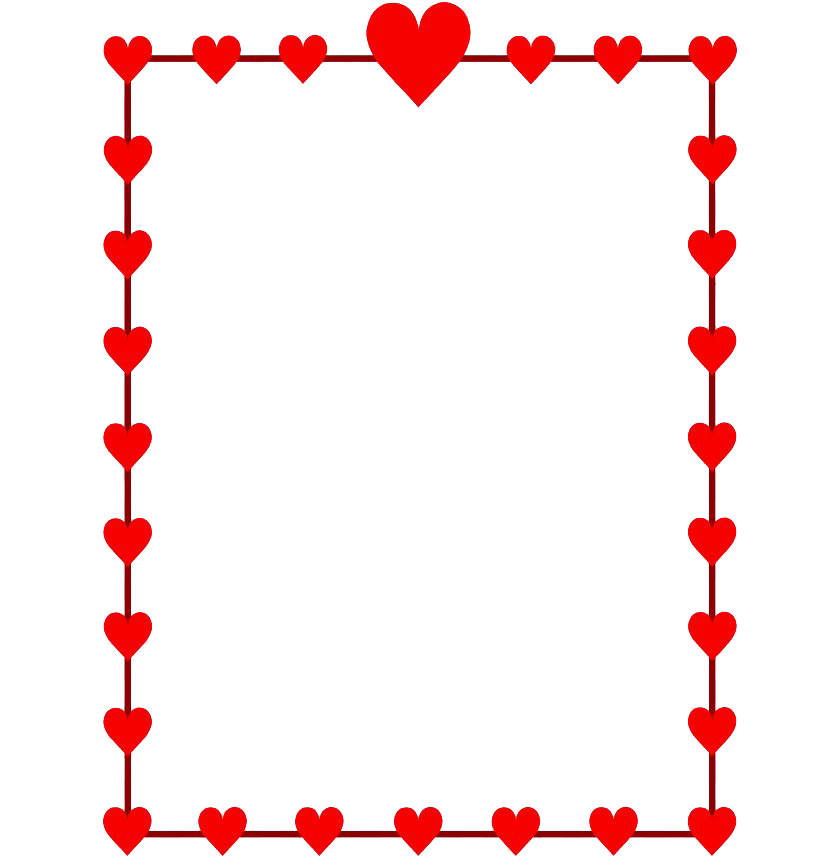 Heart Valentines Day Border Png File (red, white)