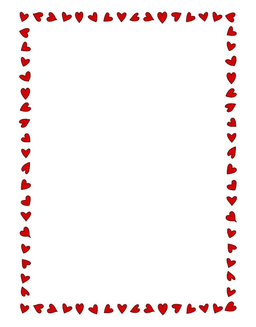 Heart Valentines Day Border Png Free Download (red, white)