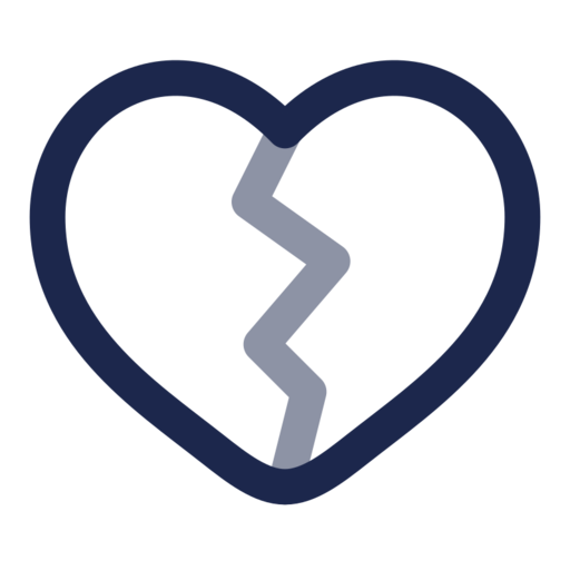 Heart Broken Free Png Icon Download (navy, black)