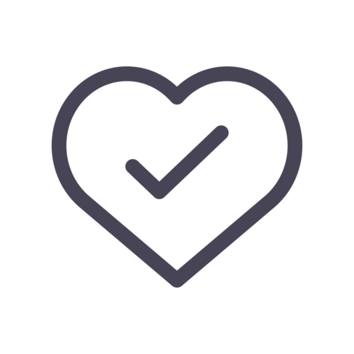 Heart Check Free Png Icon (black, indigo)