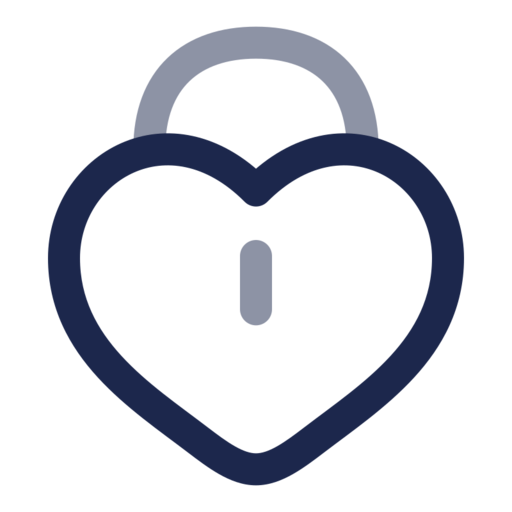 Heart Lock Free Png Icon (navy, black)