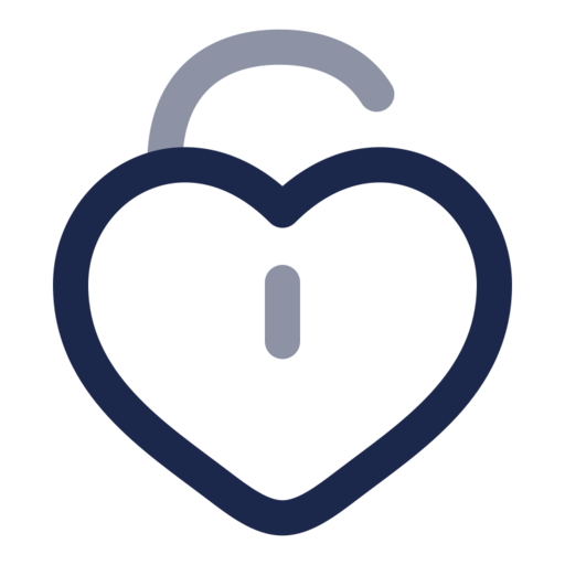 Heart Unlock Free Png Icon Download (navy, black)