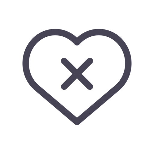 Heart X Free Png Icon (black, indigo)