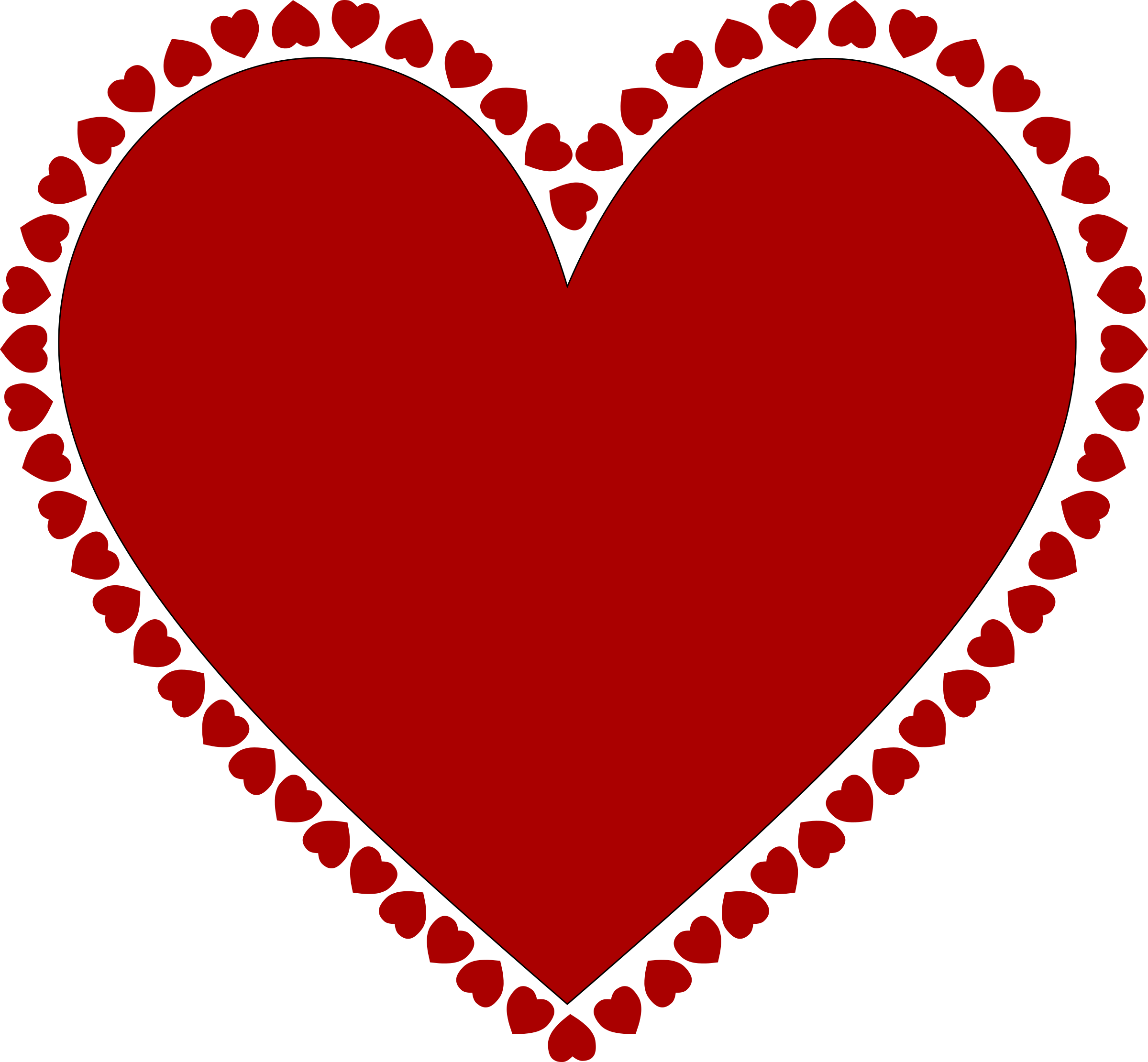 Hearts Frame Png Clipart (black, maroon)