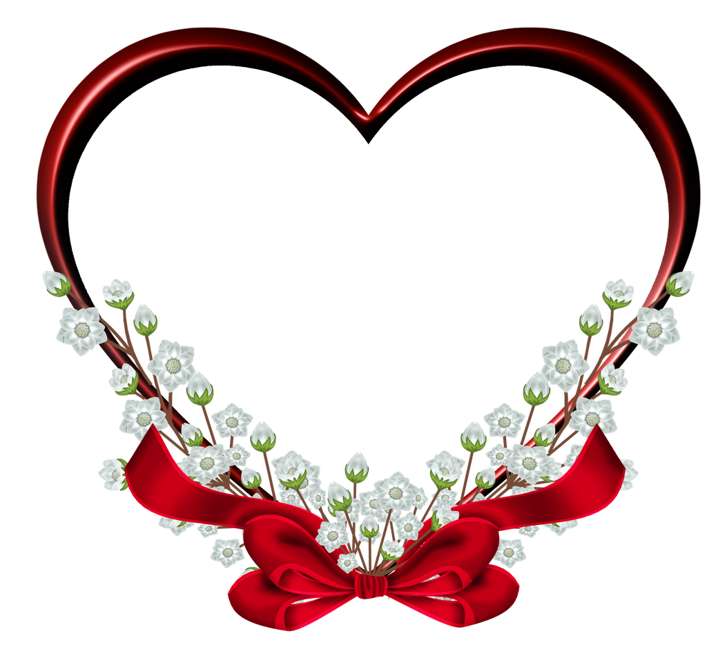 Hearts Frame Png File (black, red)