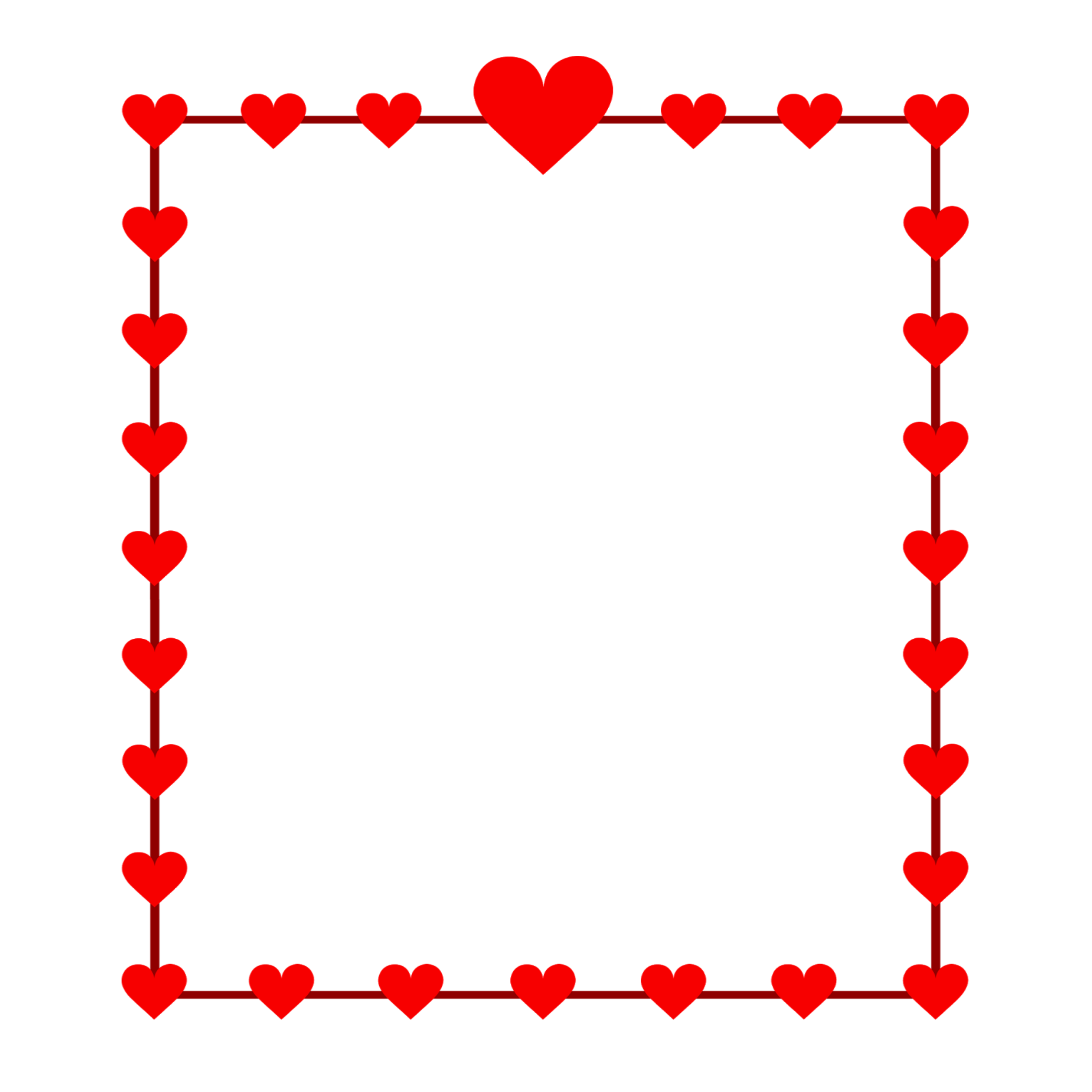 Hearts Frame Png Hd (black, red, maroon)