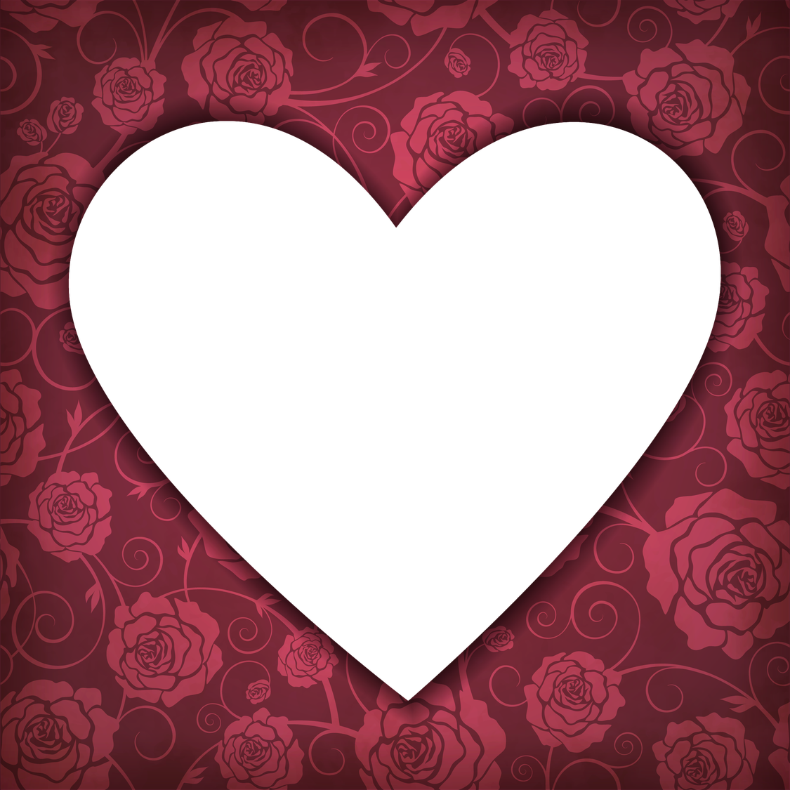 Hearts Frame Png Image (black, maroon)