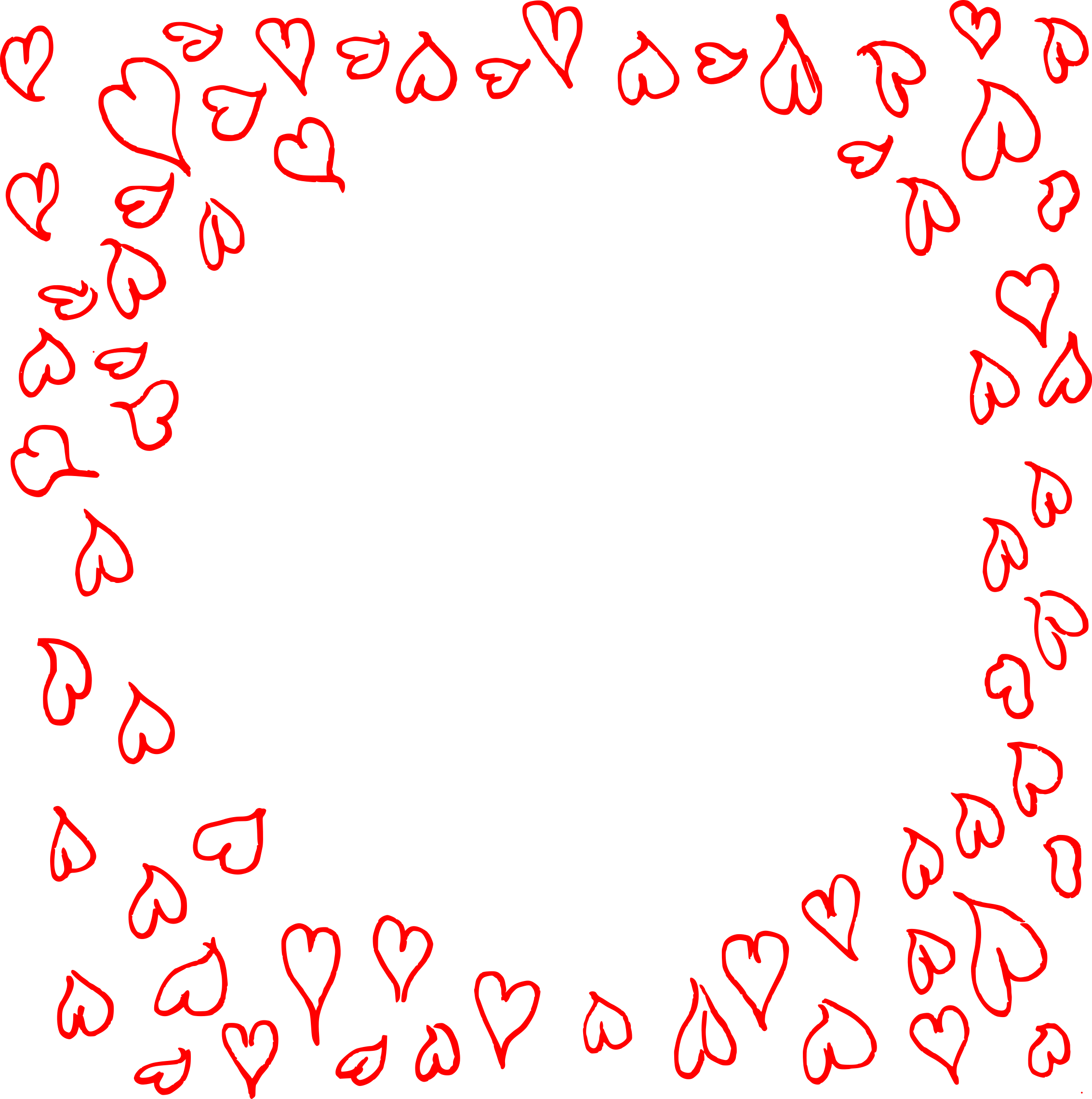 Hearts Frame Png Isolated File (black, maroon)