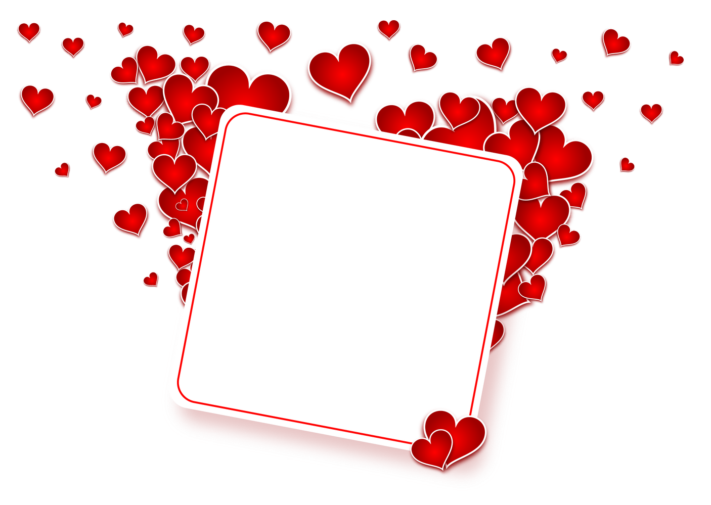 Hearts Frame Png Isolated Image (black, salmon, pink, white)