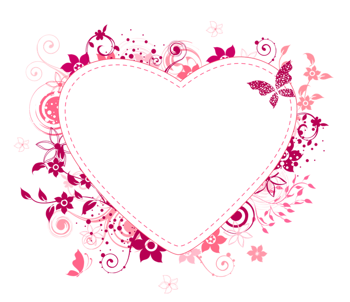 Hearts Frame Png Isolated Photo (black, purple)