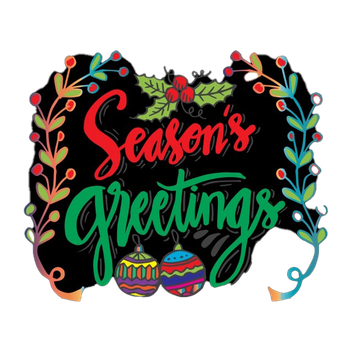 Seasons Greetings Transparent Images Png (black)