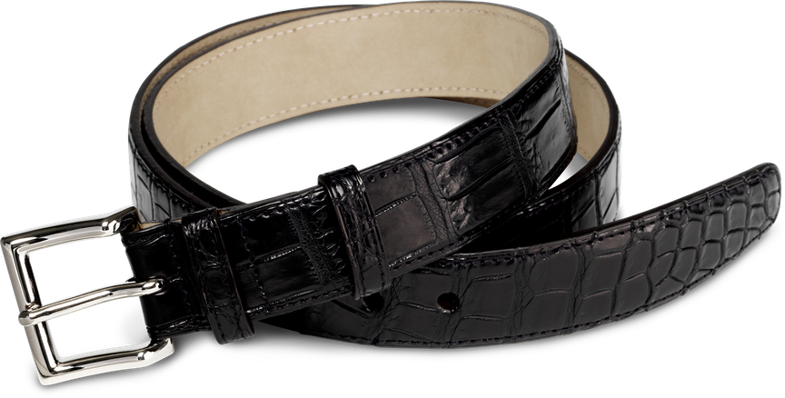 Leather Belt Transparent Png (black, silver)