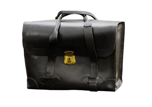 Leather Briefcase Transparent Png (black)