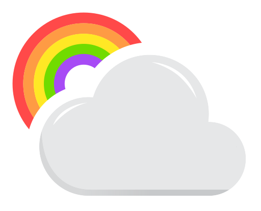 Weather Rainbow Cloud Icon Free Nobackground Png Icon Download (salmon, white, black, lavender, gold)