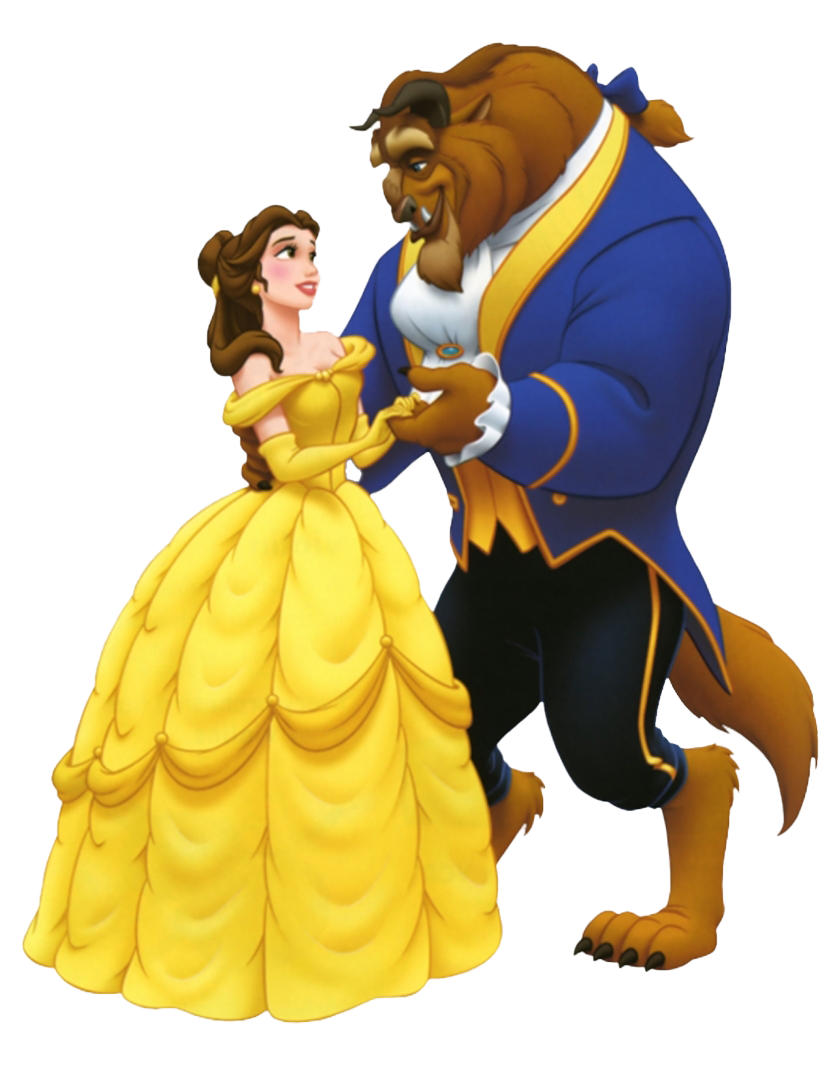 Beauty And The Beast Png Image (black, white, yellow)