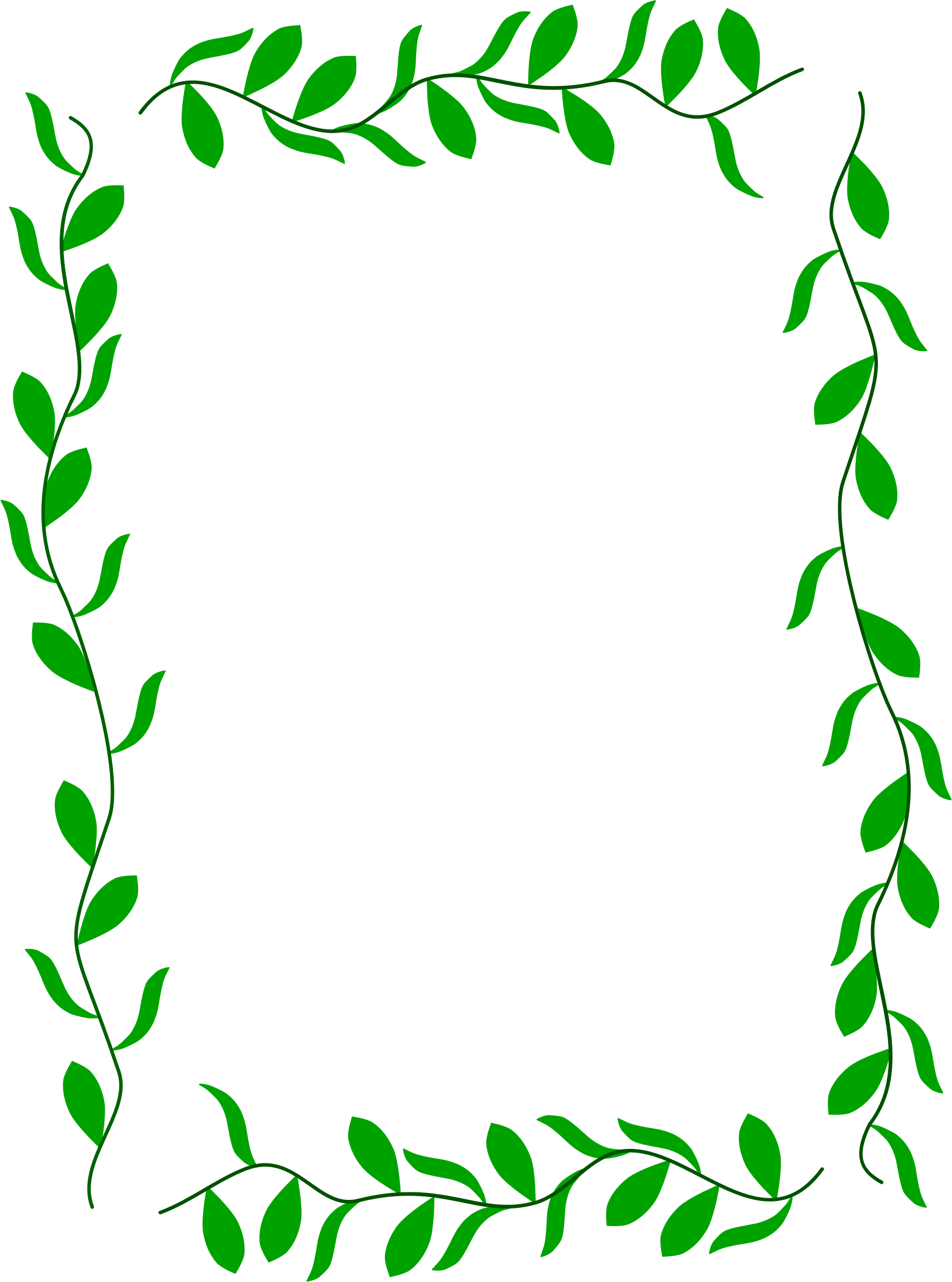 Leaves Frame Png Transparent (green, black)