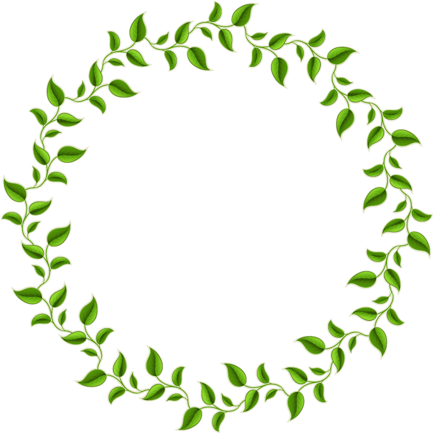 Leaves Frame Png (green, black)