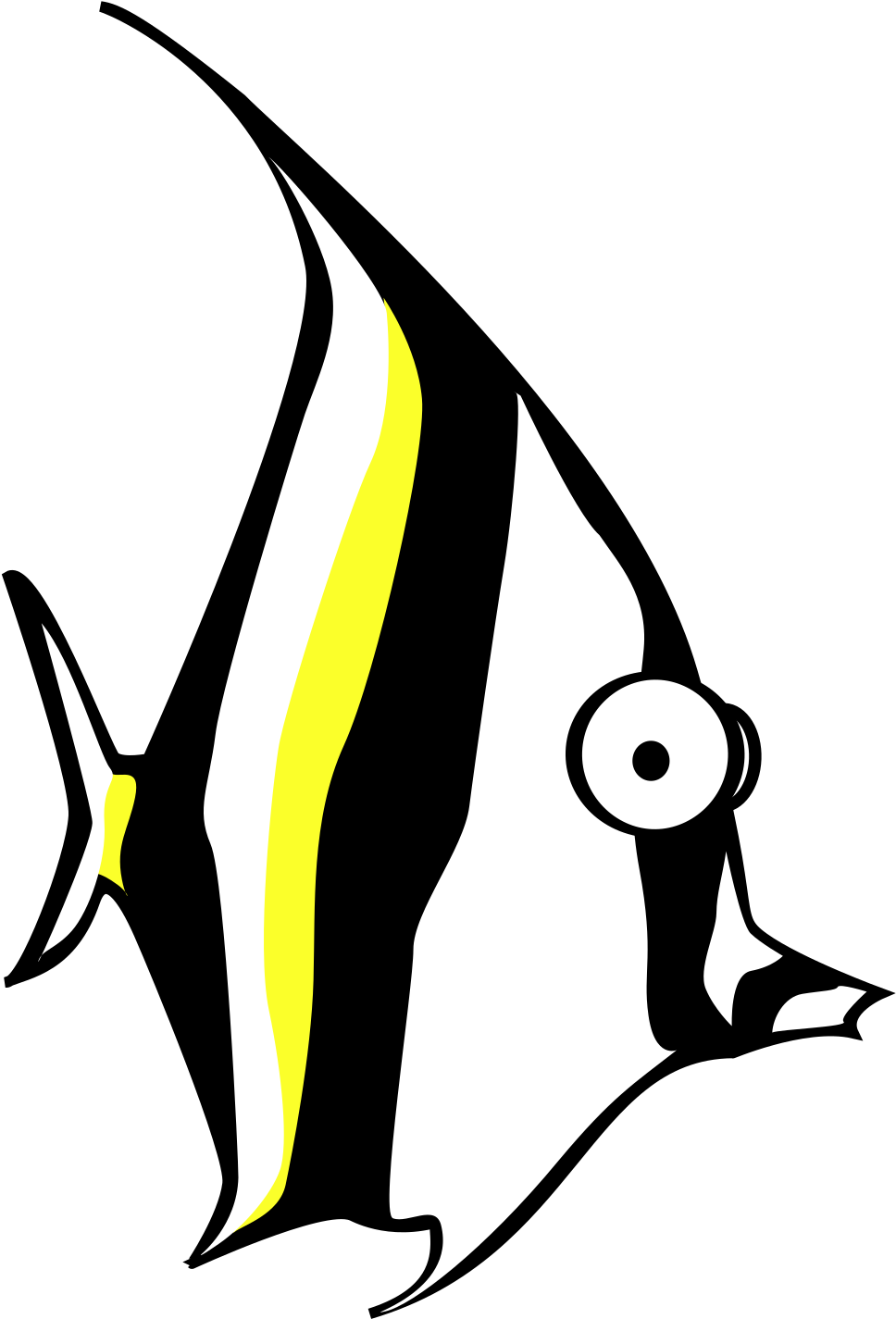 Zebra Fish Png Clipart (black, yellow, white)