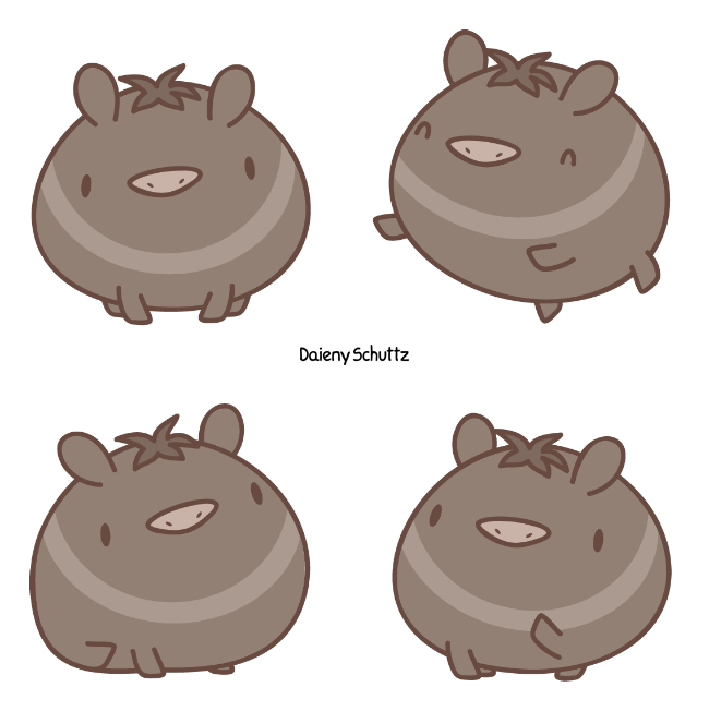 Peccaries Png File (gray, white, olive)