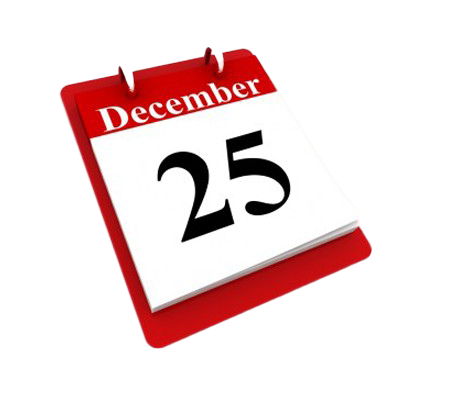 December 25 Transparent Background (black, white)