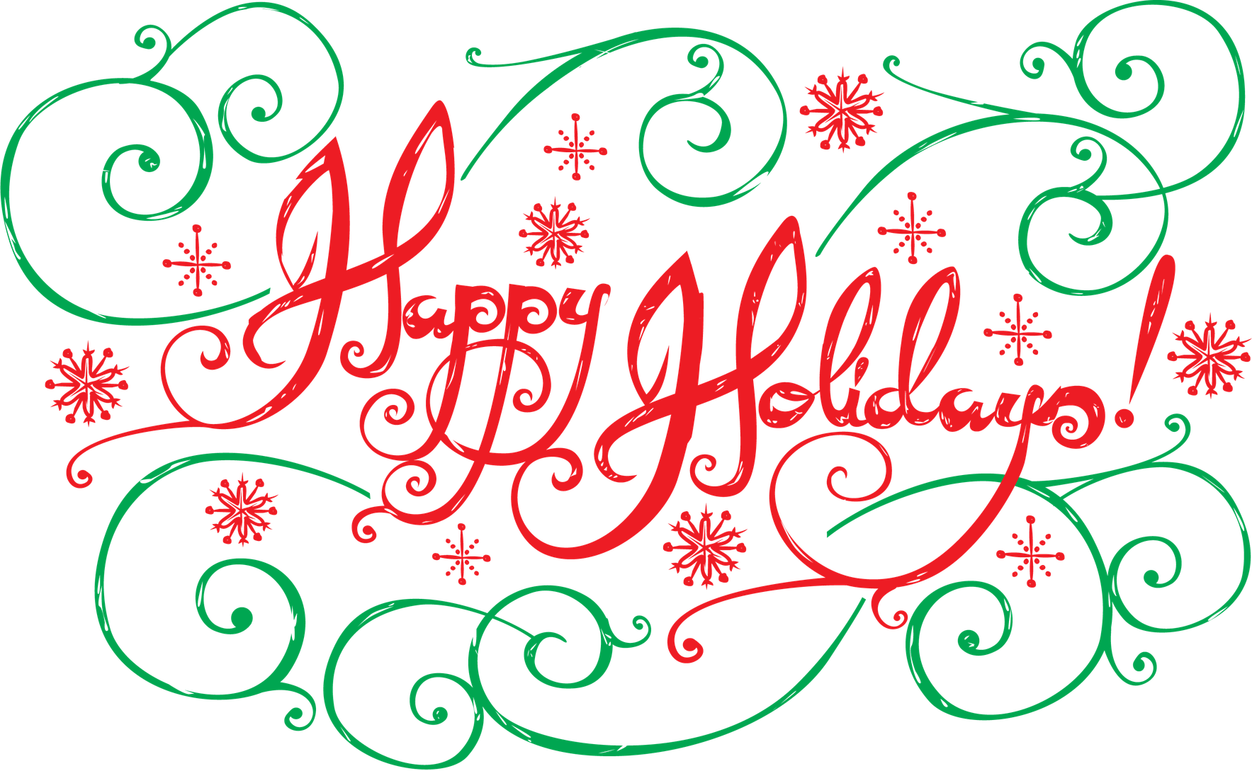 December Happy Holidays Png File (black)