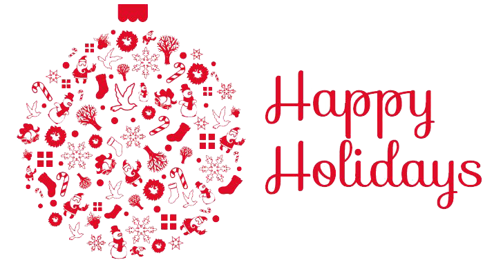 December Happy Holidays Png Hd (white)