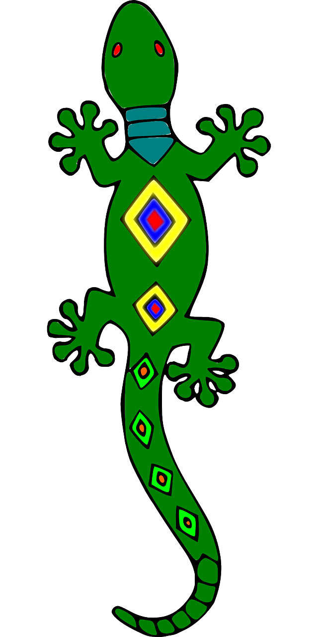 Gecko Png Isolated File (black, green)