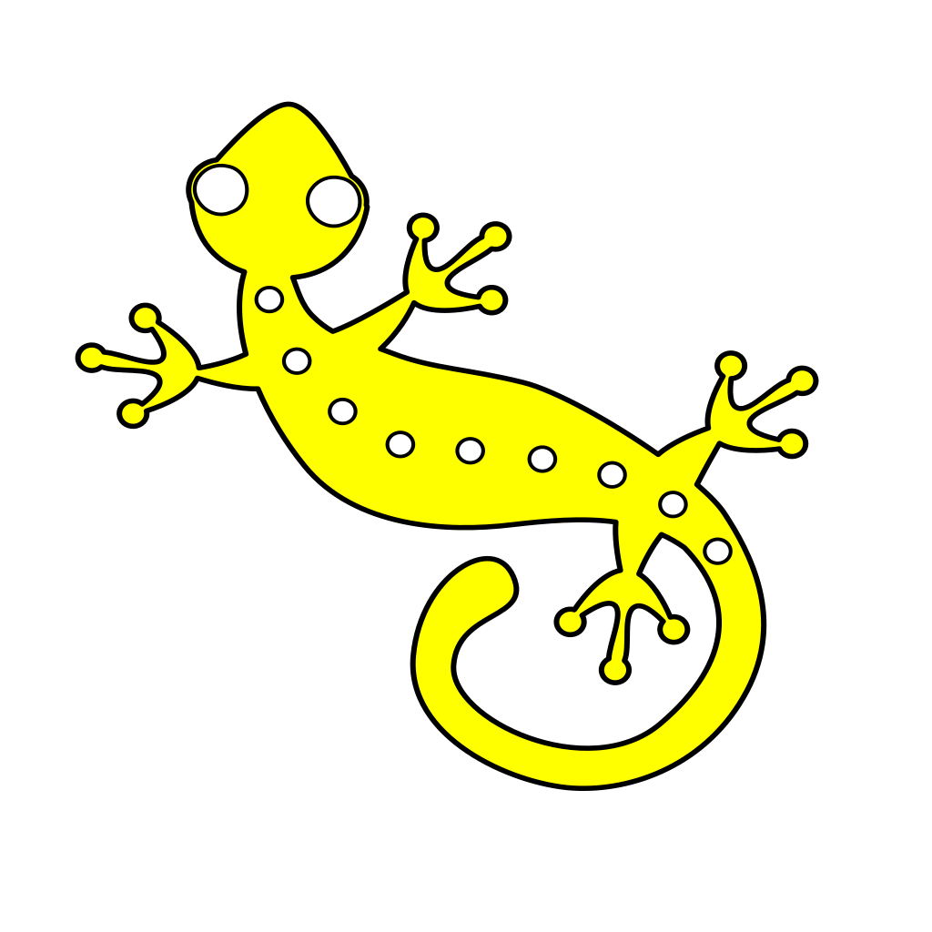 Gecko Png Pic (black, yellow, white)