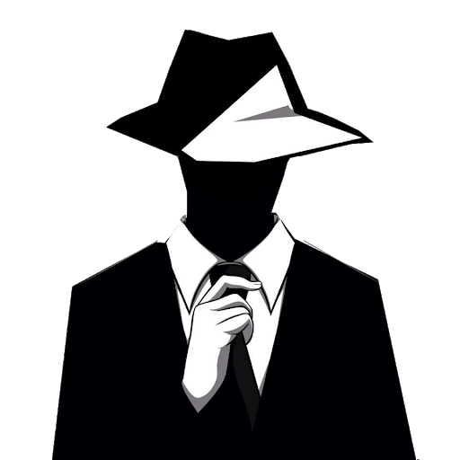 Secret Agent Transparent Background (black, white)