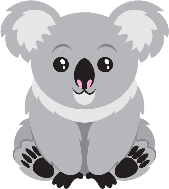 Vecrtor Koala Transparent Png (lavender, black, silver)