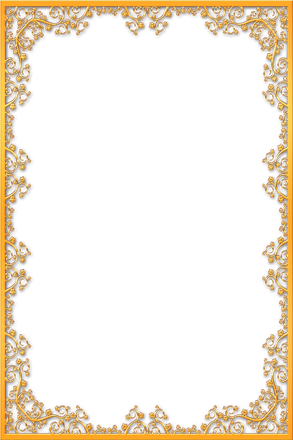 Rectangle Antique Border Png Clipart (black, orange)