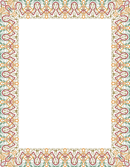 Rectangle Antique Border Png File (black, chocolate, olive)