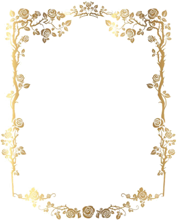 Rectangle Golden Frame Border Png Clipart (black)