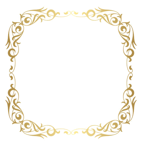 Rectangle Golden Frame Border Png Photos (black)