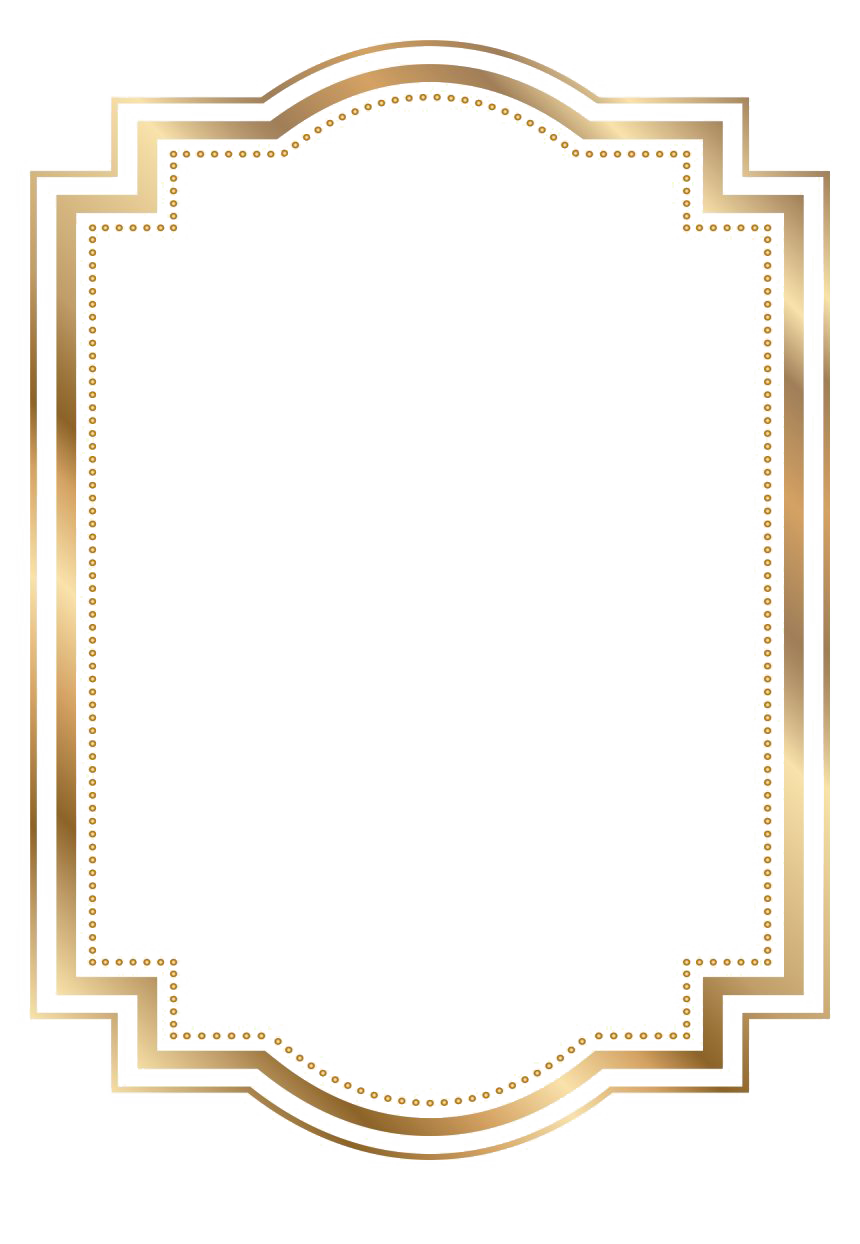 Rectangle Golden Frame Border Png Transparent Image (white, beige)