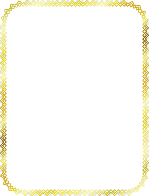 Rectangle Golden Frame Border Transparent Background (black)