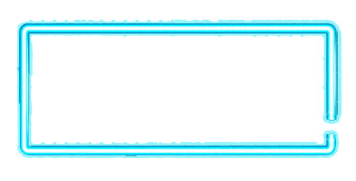 Rectangle Neon Frame Png Image (teal, black, greenish blue)