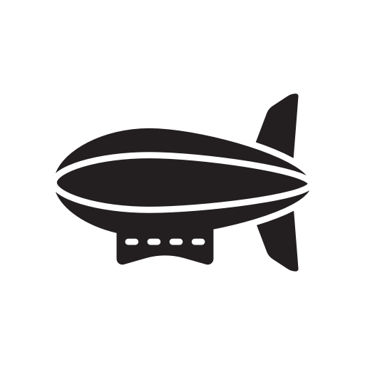 Vector Airship Transparent Png (black)