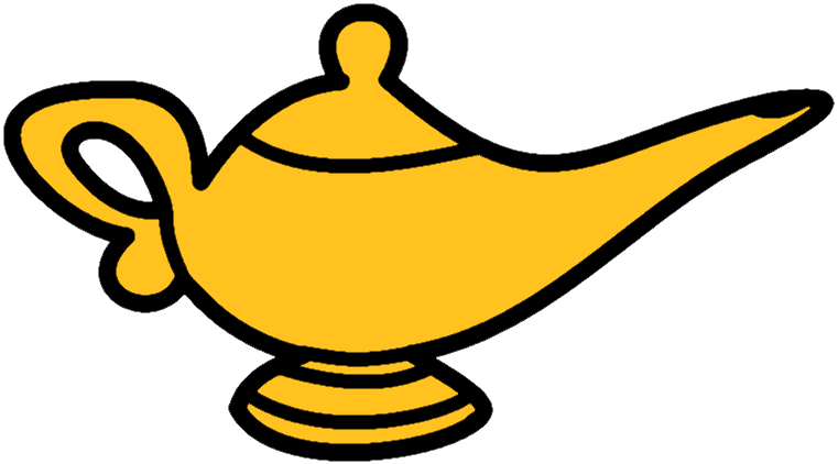 Vector Aladdin Lamp Png File (black, gold)