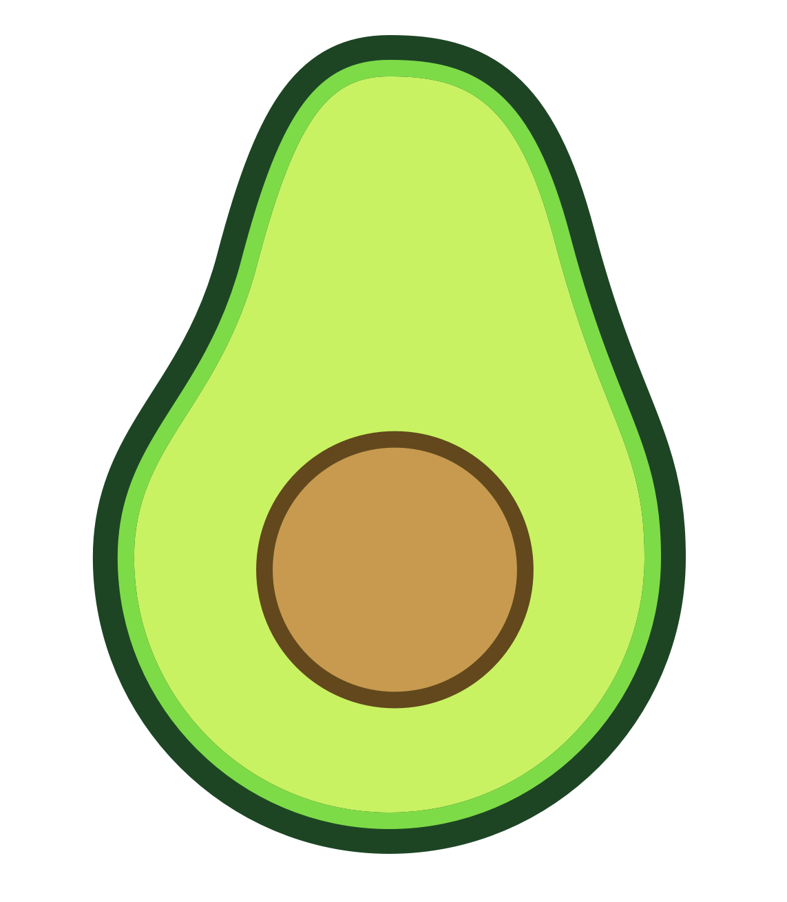 Vector Avocado Transparent Background (mint, gray, green, black, salmon)