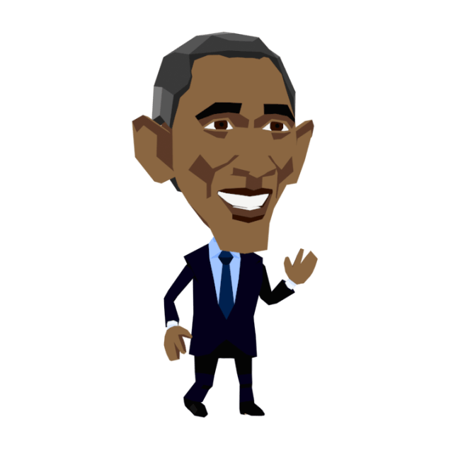 Vector Barack Obama Transparent Png (black, gray, indigo)