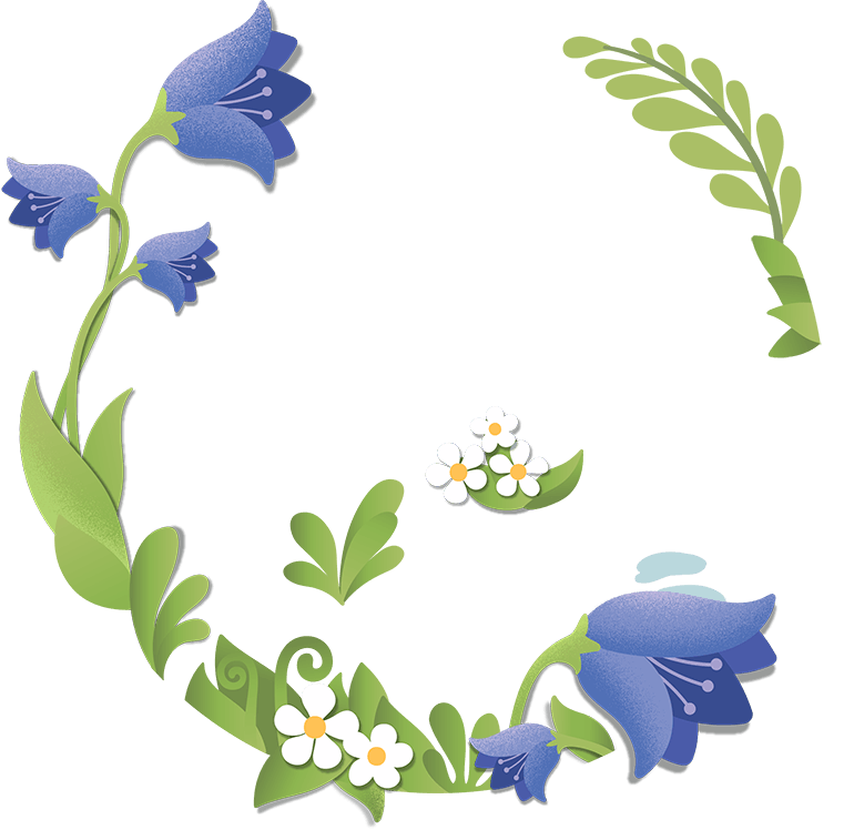 Vector Bluebells Png Pic (black, white, gray, silver)