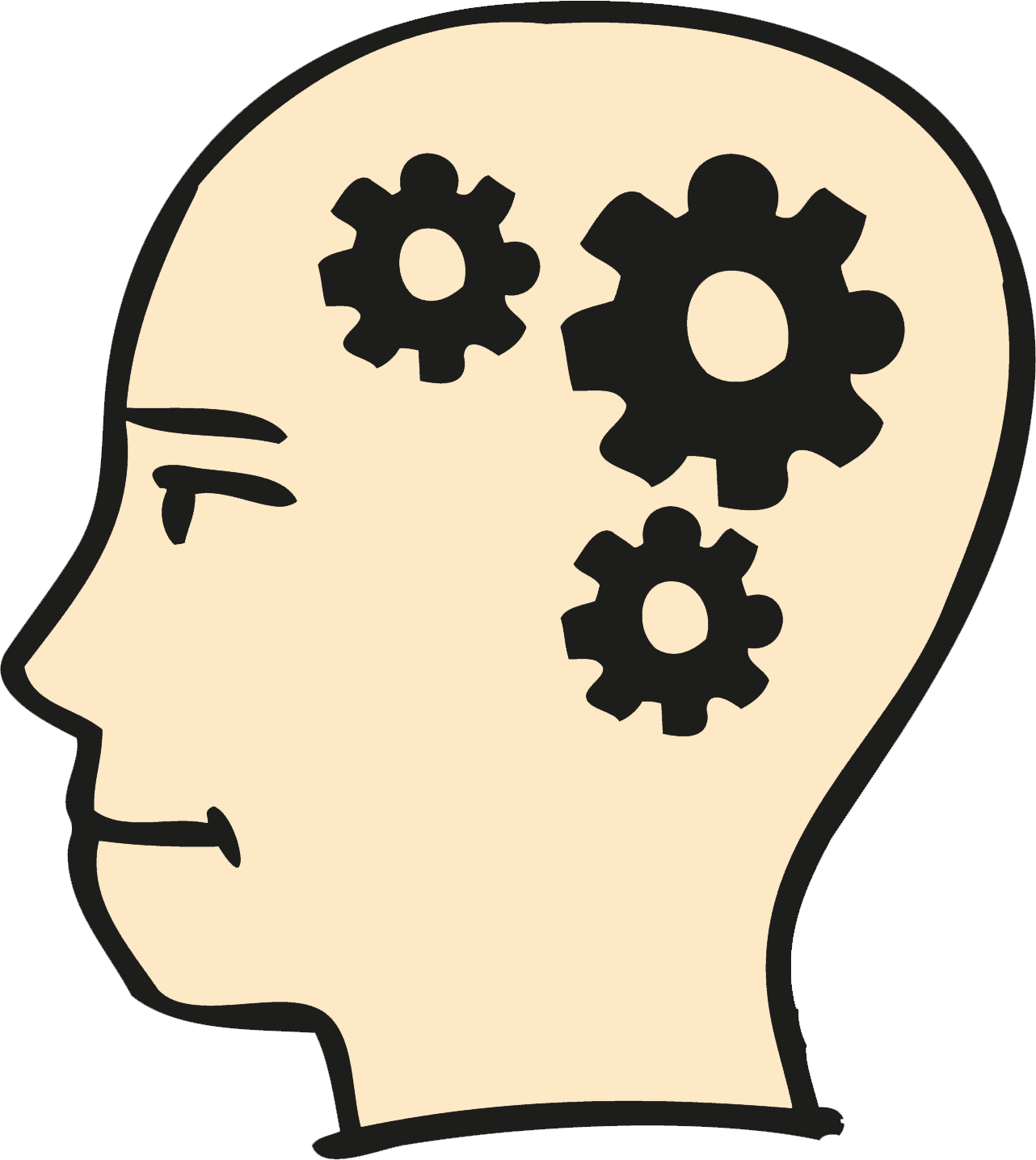 Vector Brain Gears Clipart Transparent Png (black, white, beige)